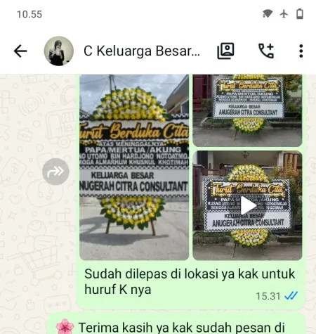 Pengiriman Papan Bunga Duka Bayem Kasembon